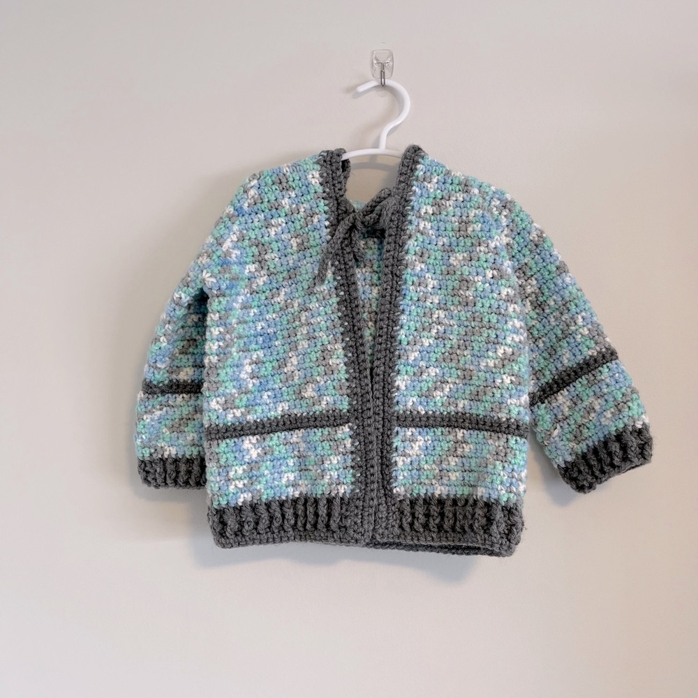 Hand knit boho style cardigan